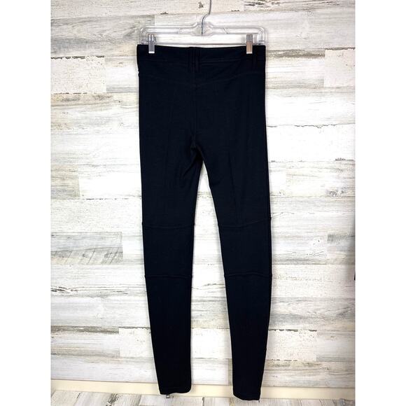 Burberry Brit Womens Large Black Knit Riding Zip Skinny Leggings Designer - Picture 2 of 7